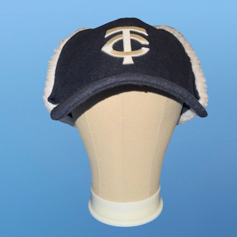 Melonwear Minnesota Twins Trapper Hat Baseball Cap Sherpa Ear Flaps Pepsi - Picture 13 of 13